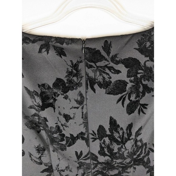 Black Label by Evan Picone 4 Dress Black Floral Velvet Detail NWT - Picture 5 of 7